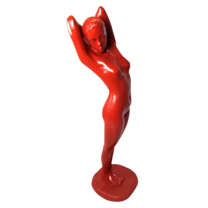 STATUE DE FEMME NUE ROUGE - 171 CM