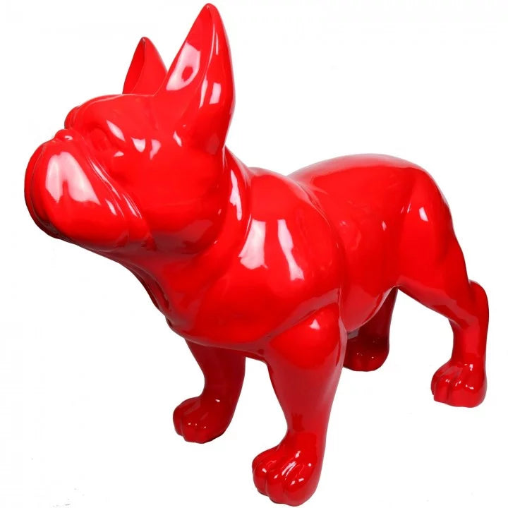 CHIEN BOULEDOGUE ROUGE XXL EN RÉSINE - 216 CM