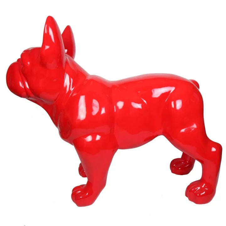 CHIEN BOULEDOGUE ROUGE XXL EN RÉSINE - 216 CM