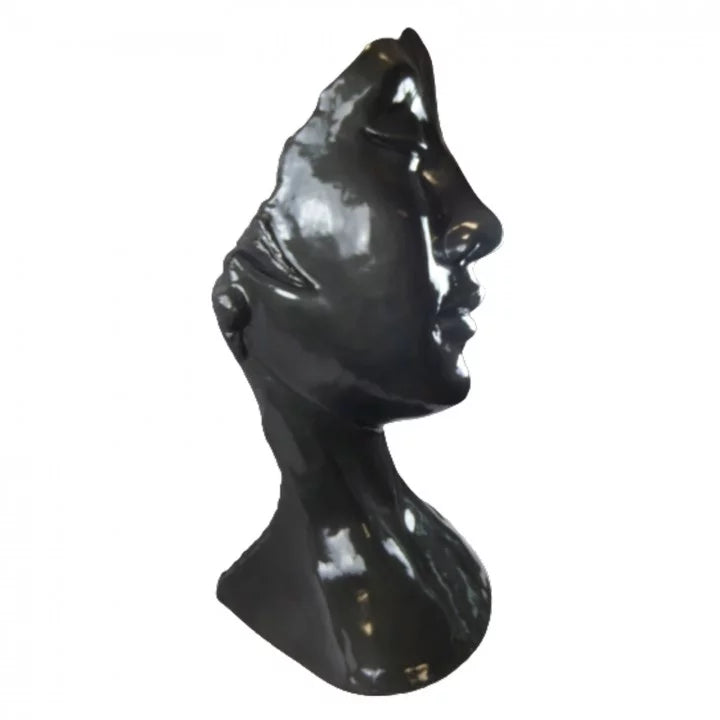 VISAGE DE FEMME XXL NOIRE BRONZE - 115 CM